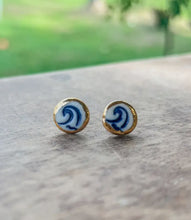Load image into Gallery viewer, Porcelain Stud Earrings - Wave
