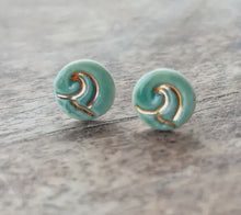 Load image into Gallery viewer, Porcelain Stud Earrings - Wave
