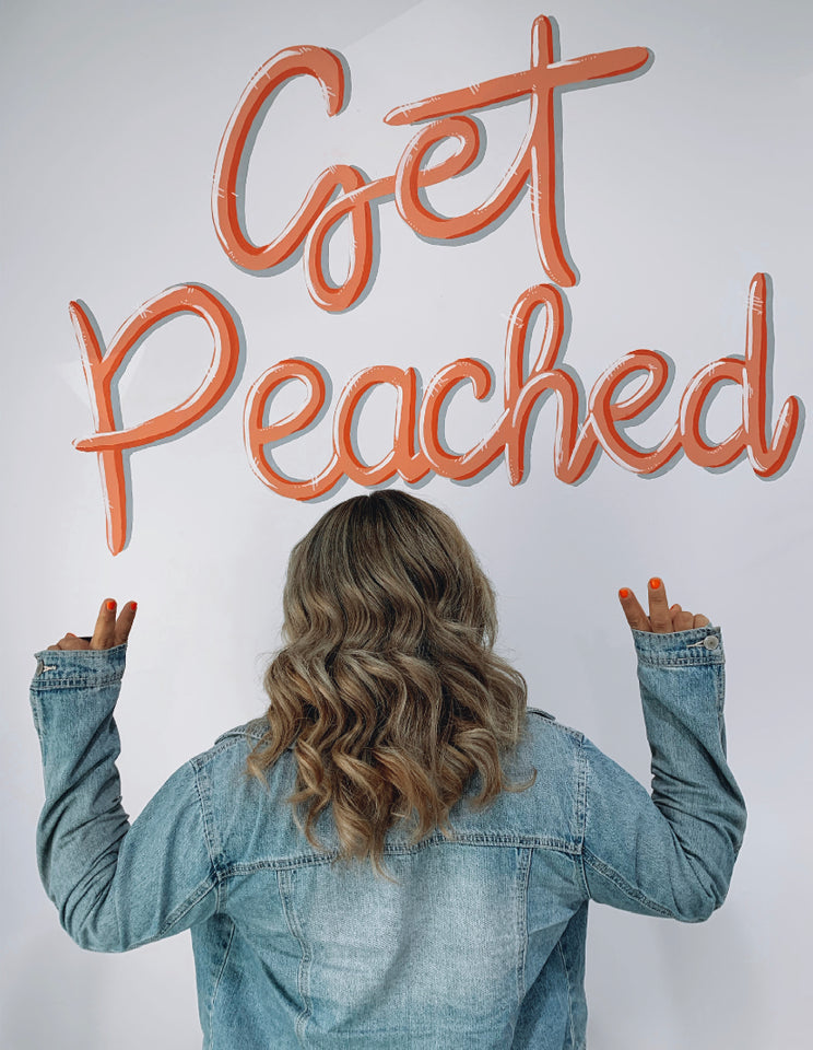 A Hashtag #getpeached gets you a 5% off your next colour service It’s that easy Tag that dope hair!