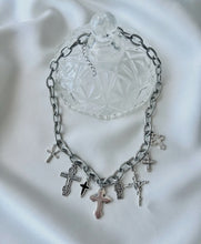 Load image into Gallery viewer, Multi Cross Silver Necklace
