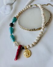 Load image into Gallery viewer, Ancient Greek Coin and Colorful
Beaded Necklace
